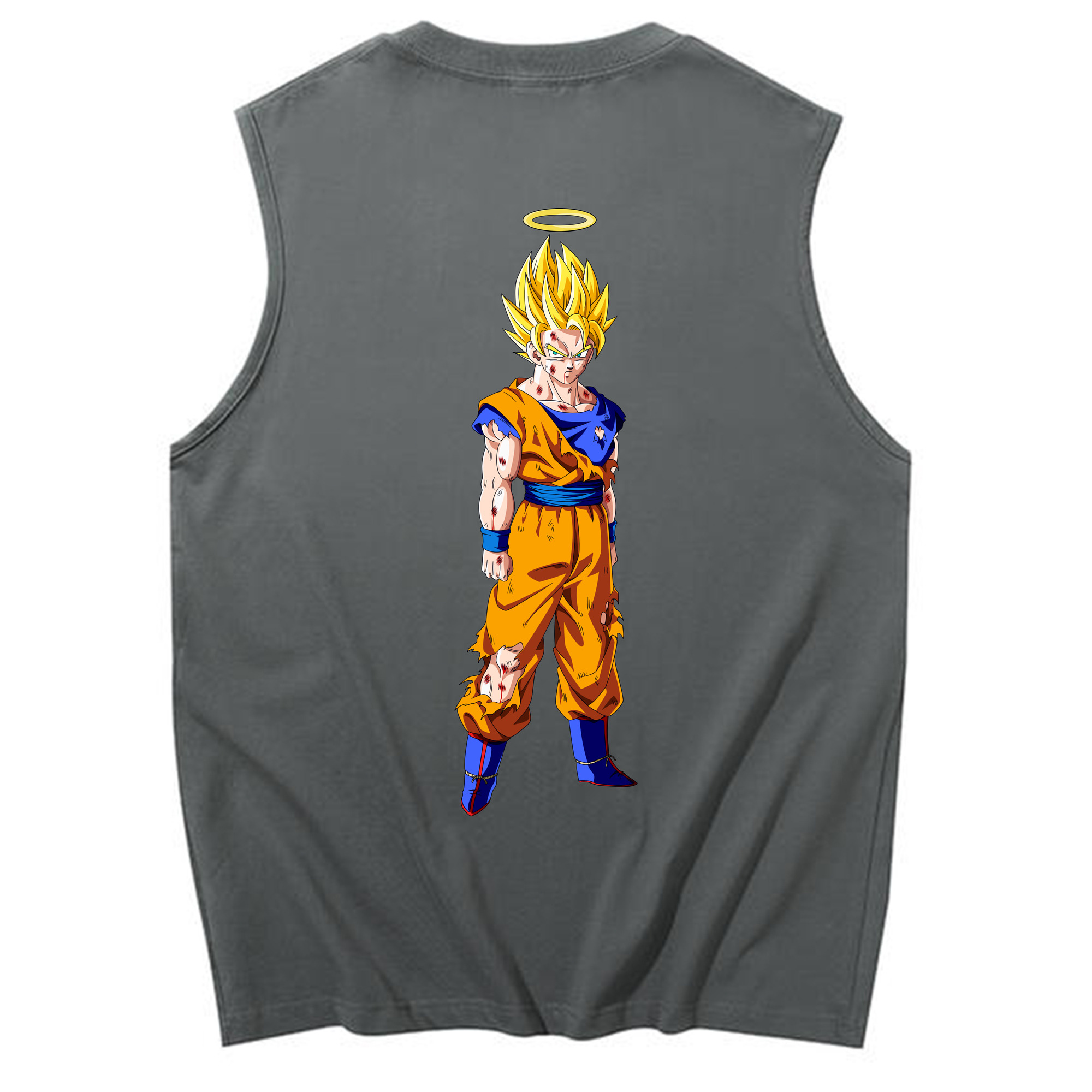 （画像用） ドラゴンボール 孫悟空（そん ごくう）Son Goku カカロット DRAGON BALL Kakarotto コットン100％タンクトップ（背面プリント）